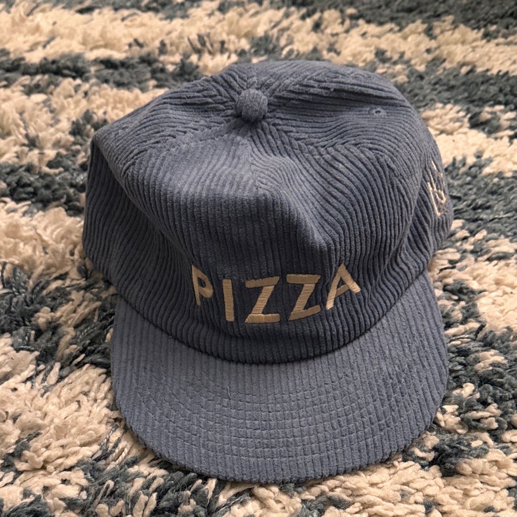 Unbranded Men's Corduroy 'Pizza' Cap In Slate Blue